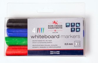 Koh-i-noor značkovač White Board sada 4ks - kulatý hrot