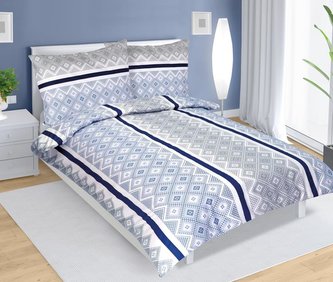 Povlečení bavlněné - kosočtverce v pruhu - 140x220, 70x90