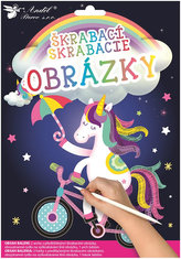 Vyškrabávací obrázky - Jednorožec 16,5 x 21 cm (2 ks)
