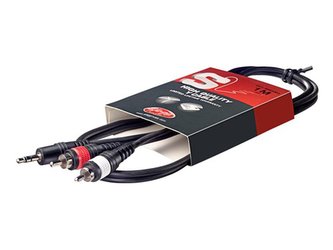 Kabel STAGG mini JACK stereo/2xCINCH 1m