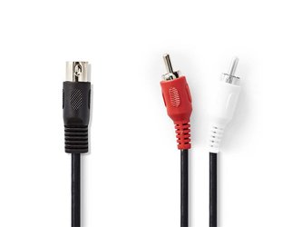Kabel NEDIS DIN konektor/2xCINCH konektor 1m