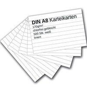 Karteikarten 500 Stück A8 weiß liniert