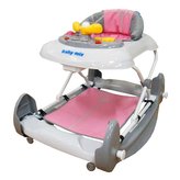 Dětské chodítko s houpačkou a silikonovými kolečky Baby Mix růžové