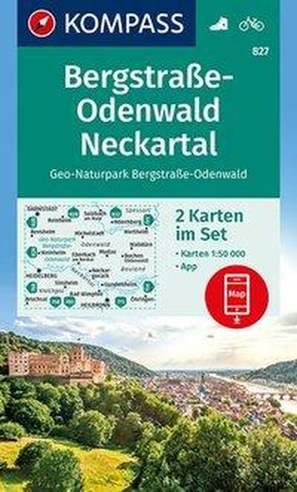 Bergstraße Odenwald Neckartal 1:50 000