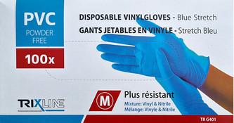 Pharma Activ Rukavice nitril/vinyl modré bez pudru M jedn. 100 ks