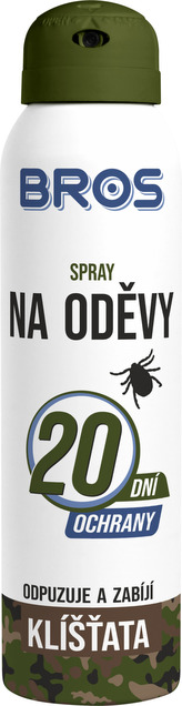 Sprej proti klíšťatům BROS na oděvy 90 ml