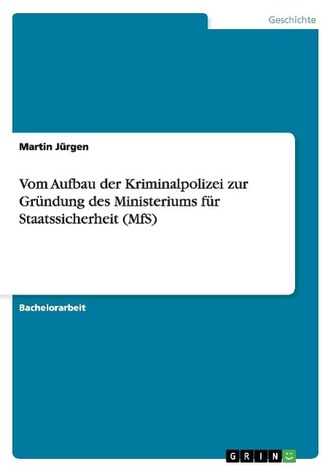 Vom Aufbau der Kriminalpolizei zur Gründung des Ministeriums für Staatssicherheit (MfS)