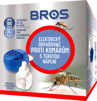 Odpuzovač komárů BROS s tekutou náplní 40 ml (60 nocí)
