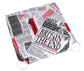 Sedák hladký Ulla - noviny červené - 40x40 cm,hladký