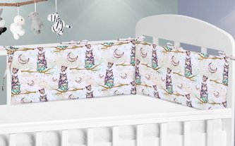 Mantinel do dětské postýlky - sovička na větvi - 60x28 cm