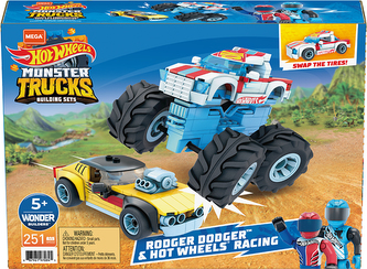 MEGA CONSTRUX HOT WHEELS RODGER DODGER A ZÁVODĚNÍ