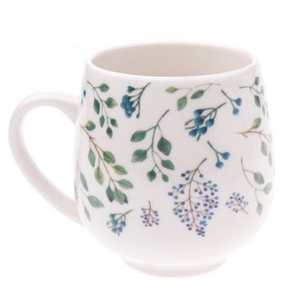 Porcelánový buclák - s modrým tiskem 530 ml