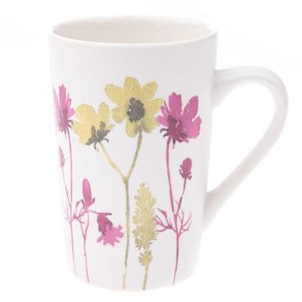 Hrnek porcelánový s květy barevnými 370 ml