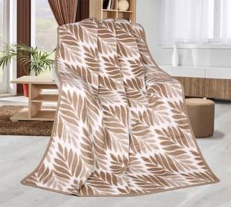 Přikrývka Karmela PLUS  jednolůžko - béžový list - 150x200 cm