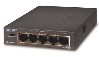 Planet FSD-504HPv2, Switch, PoE 5x 10/100, 4x 802.3at