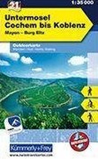 Untermosel - Cochem bis Koblenz, Mayen, Burg Eltz 1:35 000