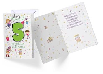 Karnet B6 PR-024 Urodziny 5 dziewczynka