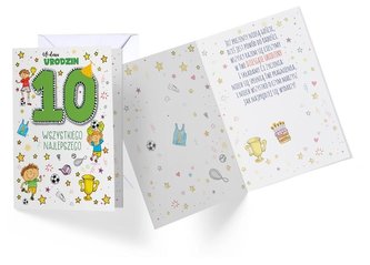 Karnet B6 PR-035 Urodziny 10 chłopiec