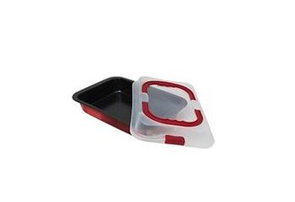 Plech Berlingerhaus pečící s plastovým krytem 36,5 x 24,5 cm Burgundy Metallic Line