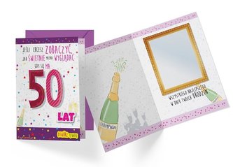 Karnet B6 DK-488 Urodziny 50 lusterko