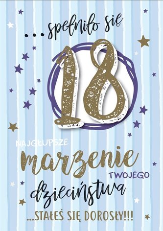 Karnet B6 PR-063 Urodziny 18 (niebieski)