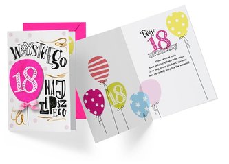 Karnet B6 DK-770 Urodziny 18