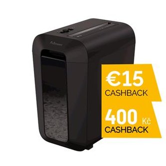 Skartovač Fellowes LX 65 P-4, Cross cut 4x40mm, 10 listů, 22l, Credit Card, černý - CASHBACK 400 Kč