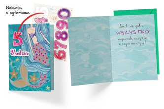 Karnet B6 DK-669 Urodziny syrenka (wymienne cyfry)