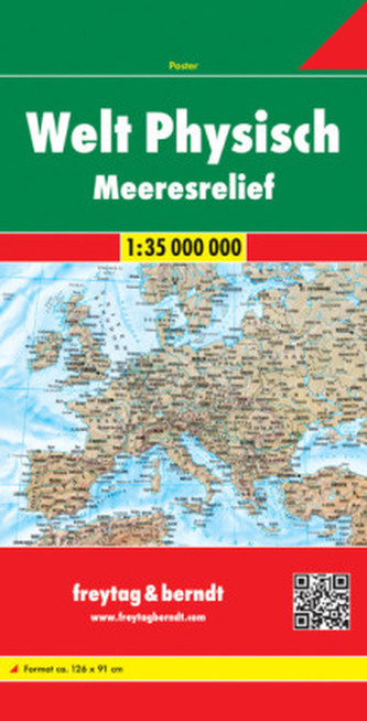 Freytag & Berndt Poster Welt physisch, Meeresrelief, gefalzt