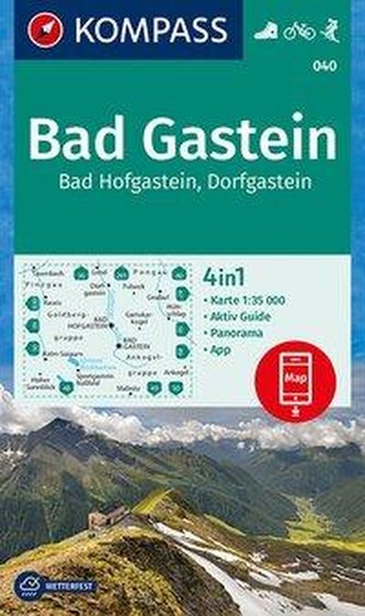 KOMPASS Wanderkarte Bad Gastein, Bad Hofgastein, Dorfgastein 1:35 000