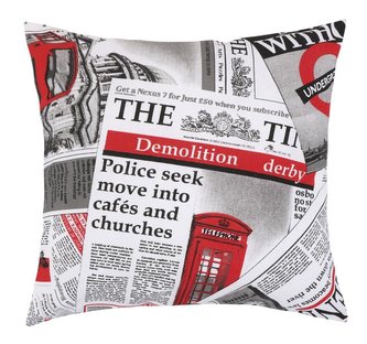 Povláček EMA - noviny červené - 45x45 cm