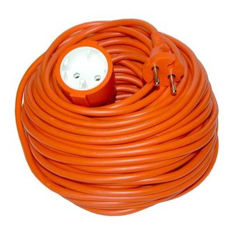 Solight pohyblivý přívod - spojka, 1 zásuvka, 30m, 2 x 1mm2, oranžová