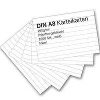 Karteikarten 1000 Stück A8 weiß liniert