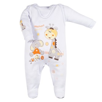 Soupravička 4-dílná Žirafka a Slon - velikost 62 (3-6m)