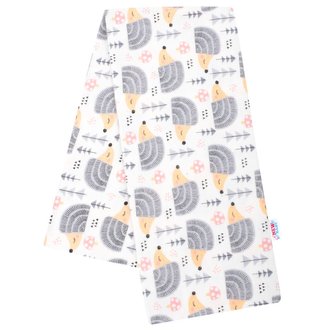 Flanelová plena s potiskem New Baby bílá ježek šedý