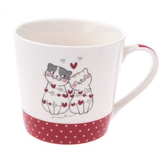 Hrnek porcelánový s kočkami - zamotanými 400 ml