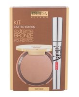 Pupa Extreme Bronze kompaktní make-up krém Extreme Bronze Foundation Waterproof SPF15 8,5 g + řasenka Vamp! Mascara Waterproof 9 ml 001