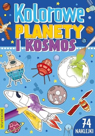 Kolorowe planety i kosmos z naklejkami
