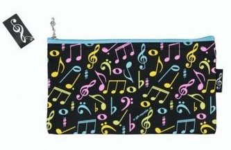 Piórnik czarny w kolorowe nuty