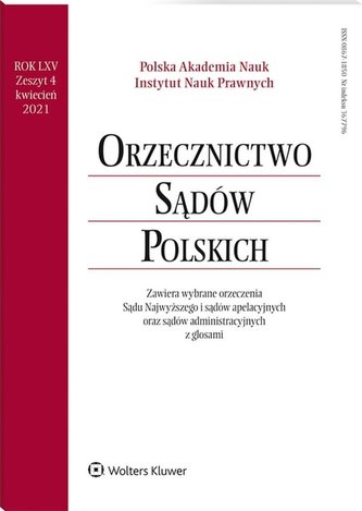 Orzecznictwo Sądów Polskich 4/2021