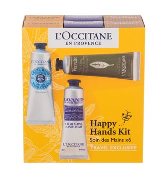 L´Occitane Happy Hands krém na ruce Shea Dry Skin Hand Cream 2 x 30 ml + krém na ruce Lavande Hand Cream 2 x 30 ml + krém na ruce Verveine Cooling Hand Cream Gel 2 x 30 ml