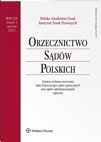 Orzecznictwo Sądów Polskich 1/2021