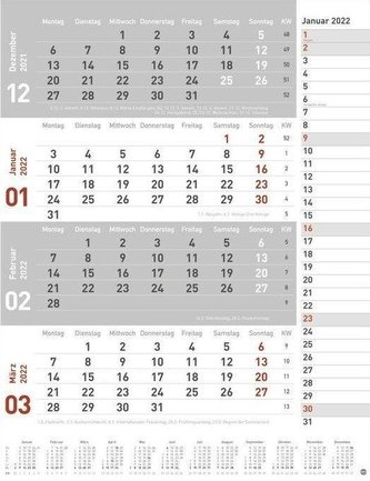 4-Monats-Planer 2022