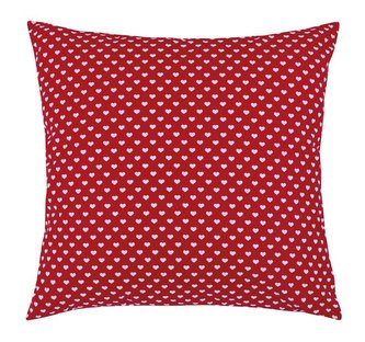 Povláček ADÉLA - červená srdíčka - 40x40 cm