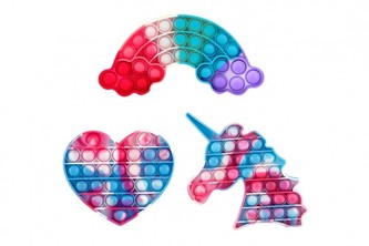 Bubble pops - Praskající bubliny barevné silikon antistresová společenská hra 3 druhy v sáčku