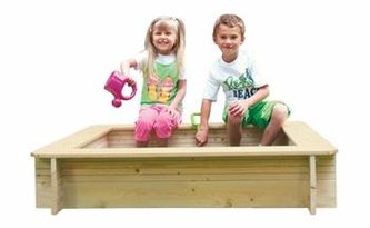 Pískoviště dřevěné - čtvercové, natur, se sítí, 120x120cm