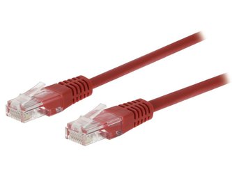 Kabel UTP 1x RJ45 - 1x RJ45 Cat5e 1m RED VALUELINE VLCT85000R10