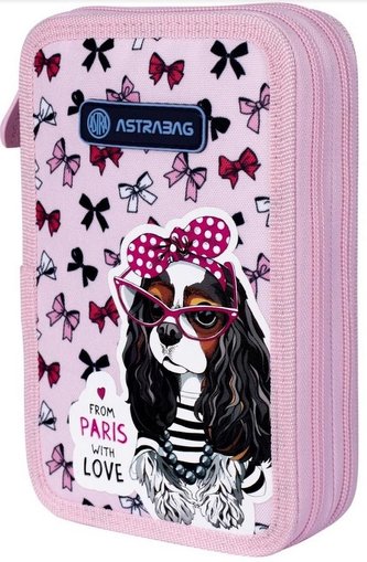 Piórnik podwójny bez wyp. AC2 Sweet Dogs ASTRA