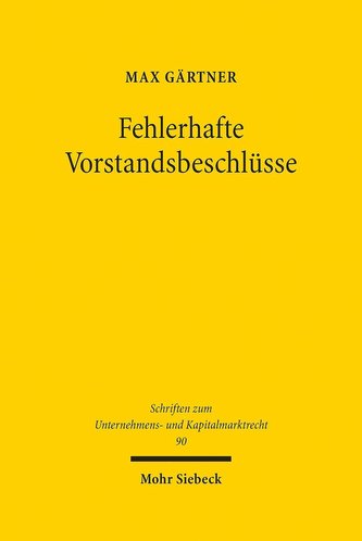Fehlerhafte Vorstandsbeschlüsse