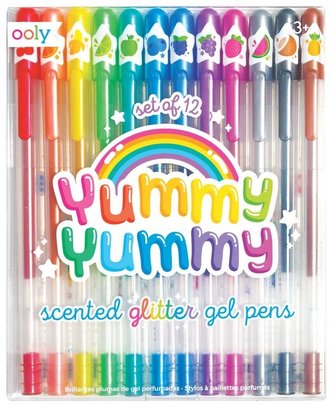 Długopisy pachnące żelowe z brokatem